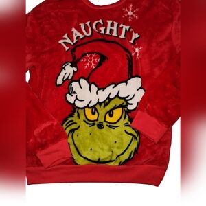 Grinch Women's Red Ugly Christmas Sweater Sweatshirt Size Medium